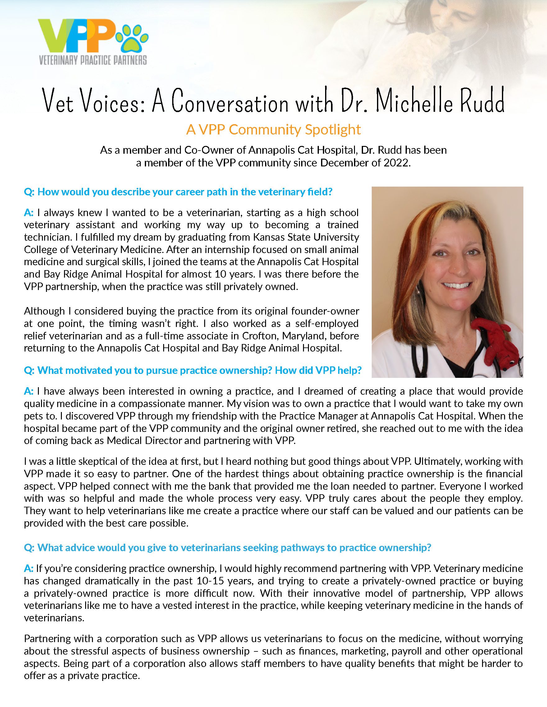 Vet Voices: Dr. Michelle Rudd, Annapolis Cat Hospital – January 2024 ...