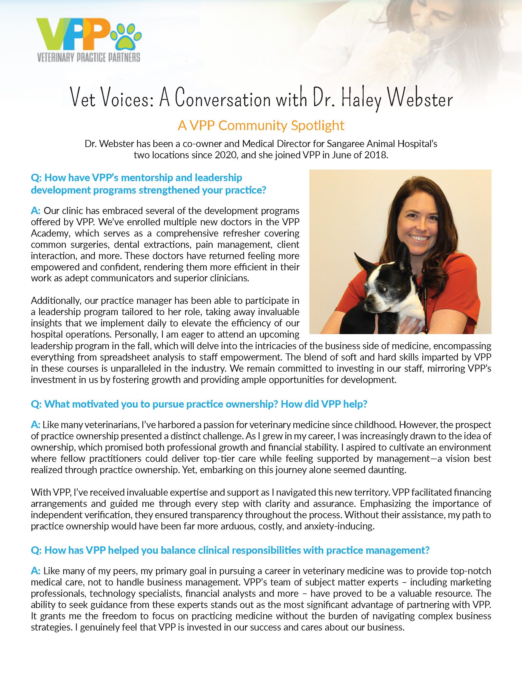 Vet Voices: A Conversation with Dr. Haley Webster